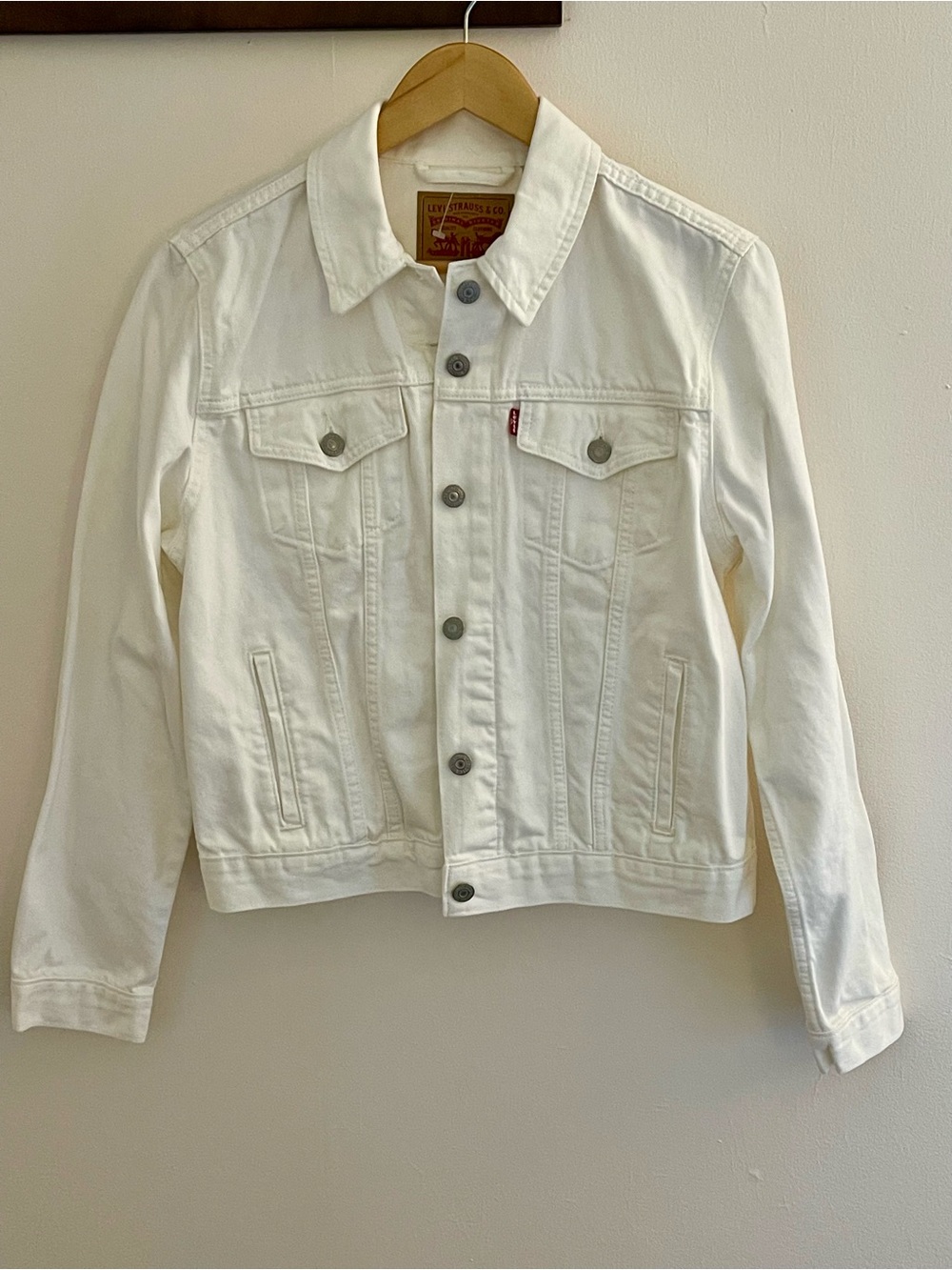 Levi’s Original Trucker Jacket White Denim Jean Jacket XL